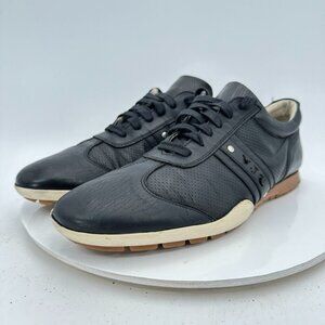 Versace Jeans Couture Men Size EU 43 US 10 Black Leather Lace Up Casual Shoes